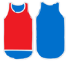 Red Front - Royal Blue Back Shearing Singlet