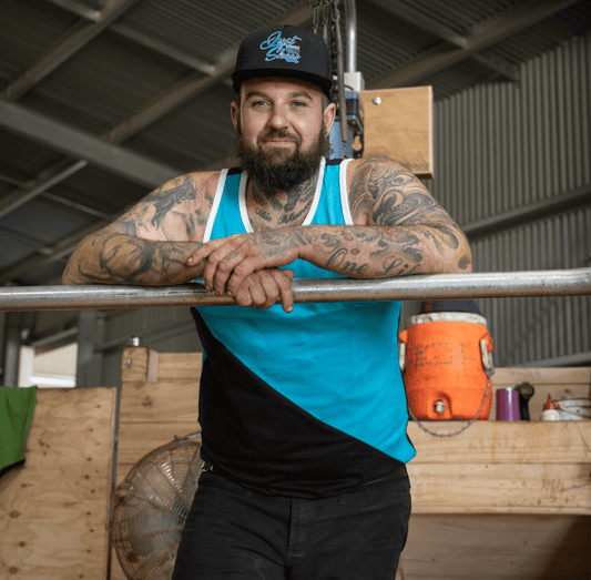 Teal & Black Diagonal | Shearing Singlet