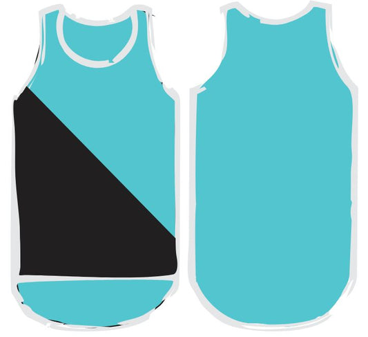 Teal & Black Diagonal | Shearing Singlet