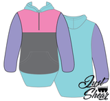 Pastels Hoody With Half Zip Front - Long Tail Sleeve