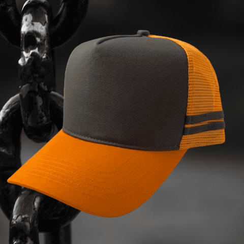 Strathhavon | Cotton Trucker Cap | Orange & Grey