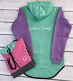 Pastels Hoody with half zip front - Long tail