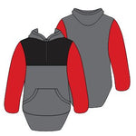 Black, Red & Grey Shearing Hoody with half zip front - Just Shear