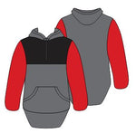 Black, Red & Grey Shearing Hoody with half zip front - Just Shear